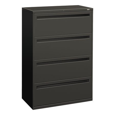 HON 36" W 4 Drawer File Cabinet, Charcoal, A4/Legal/Letter H784.L.S